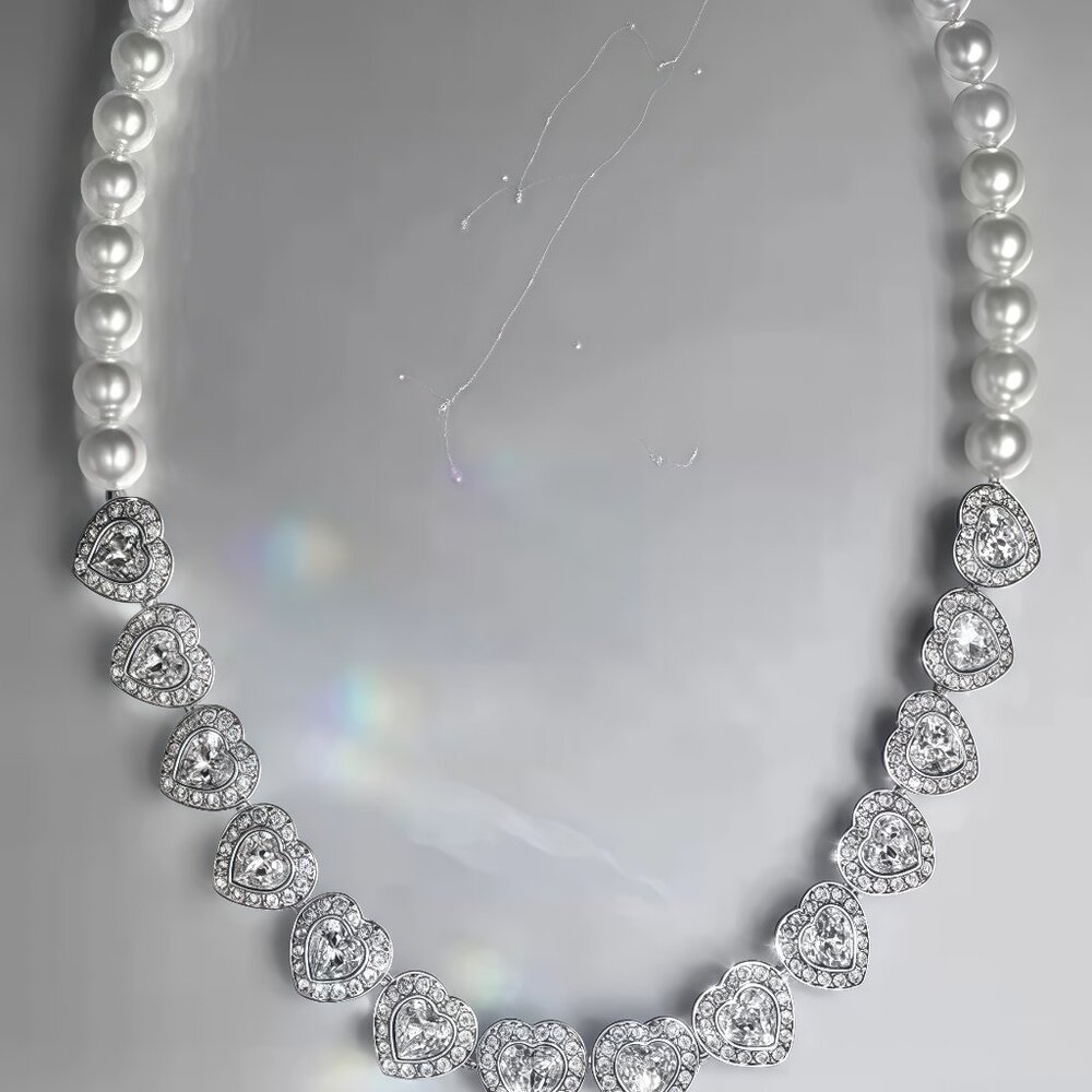 Swarovski Capsule Love Pearl Collar Necklace